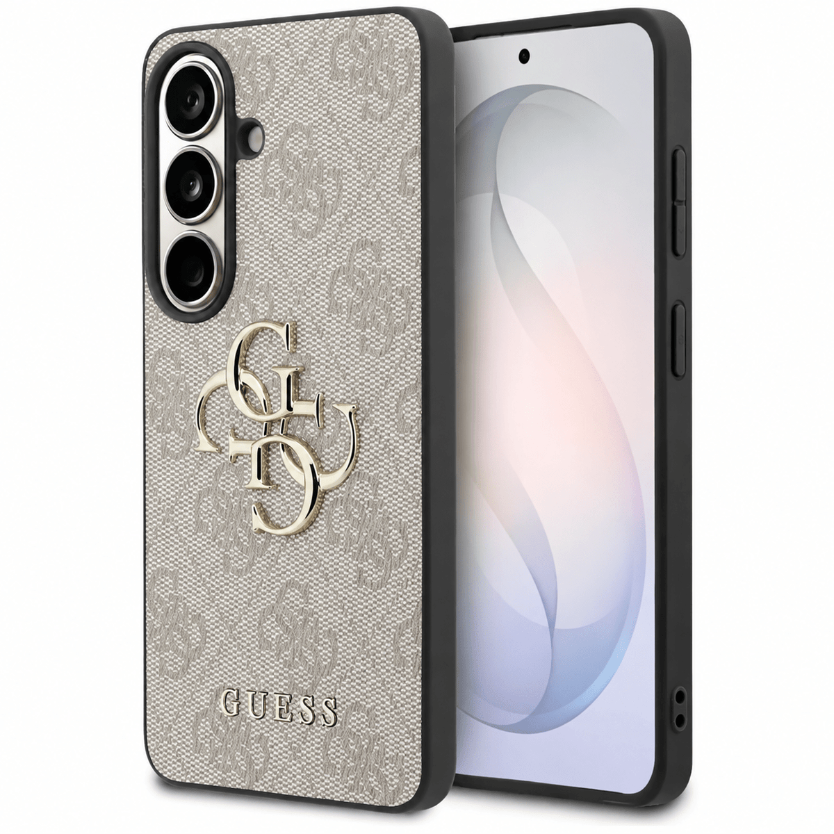 Guess Samsung Galaxy S26 Plus - Σκληρή Θήκη με Πλαίσιο Σιλικόνης και Επένδυση Συνθετικού Δέρματος - 4G Big Metal Logo - Pink