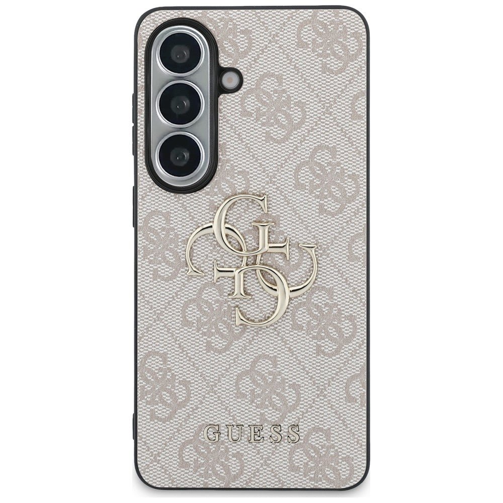 Guess Samsung Galaxy S26 - Σκληρή Θήκη με Πλαίσιο Σιλικόνης και Επένδυση Συνθετικού Δέρματος - 4G Big Metal Logo - Pink