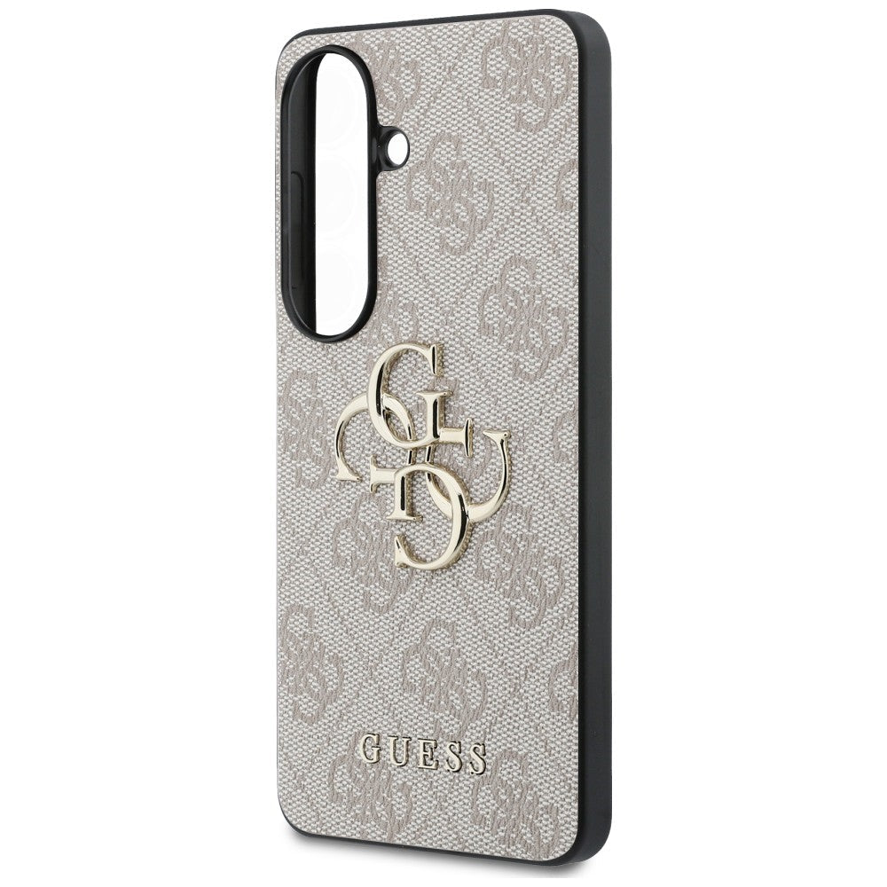 Guess Samsung Galaxy S26 - Σκληρή Θήκη με Πλαίσιο Σιλικόνης και Επένδυση Συνθετικού Δέρματος - 4G Big Metal Logo - Pink