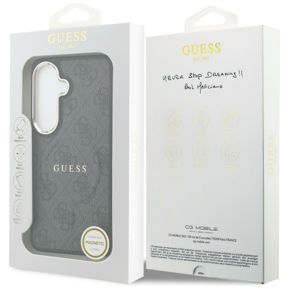 Guess Samsung Galaxy S26 - Σκληρή Θήκη με Πλαίσιο Σιλικόνης και MagSafe - 4G Embossed Ring - Black