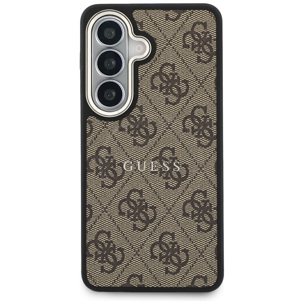 Guess Samsung Galaxy S26 - Σκληρή Θήκη με Πλαίσιο Σιλικόνης MagSafe - 4G Embossed Ring - Brown