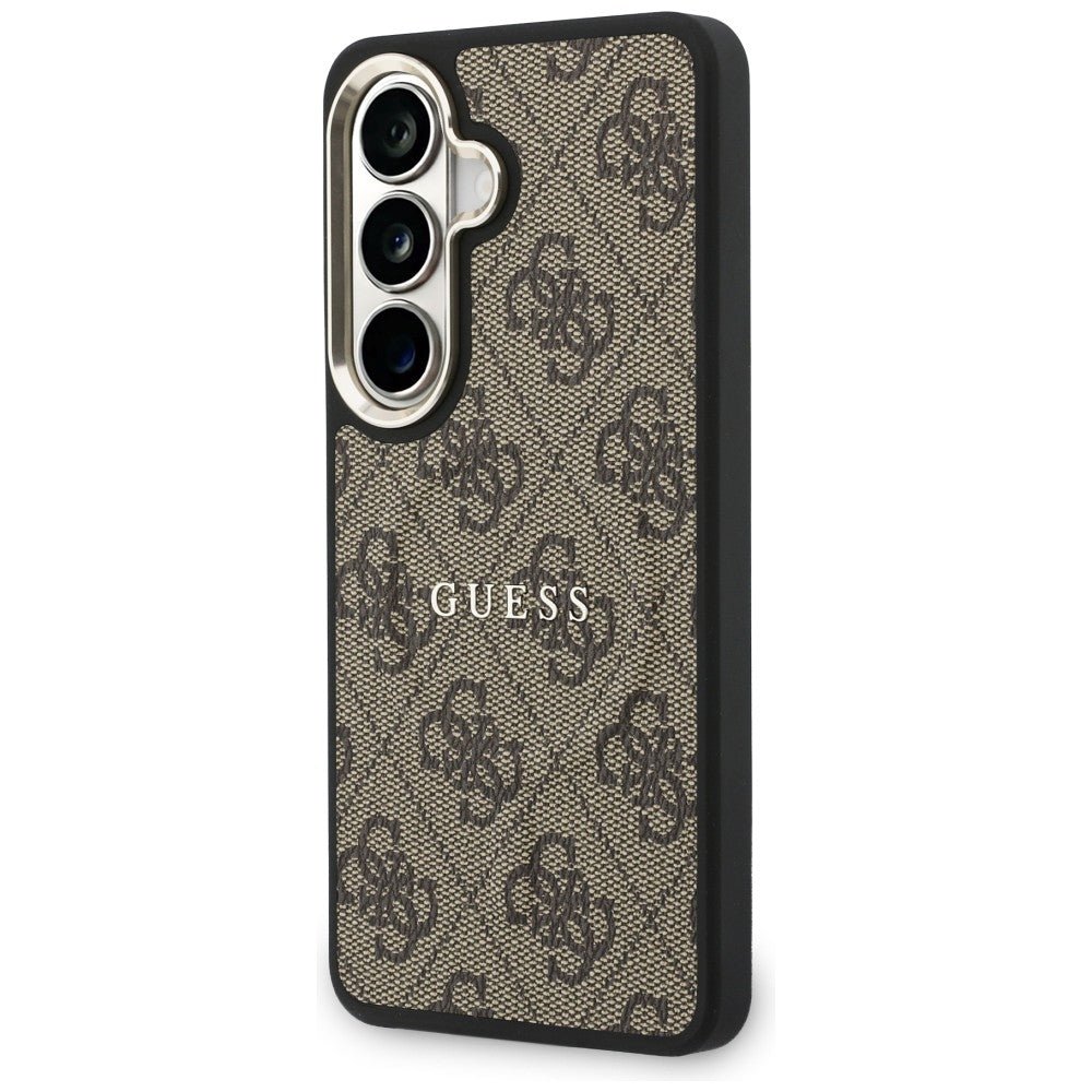 Guess Samsung Galaxy S26 - Σκληρή Θήκη με Πλαίσιο Σιλικόνης MagSafe - 4G Embossed Ring - Brown