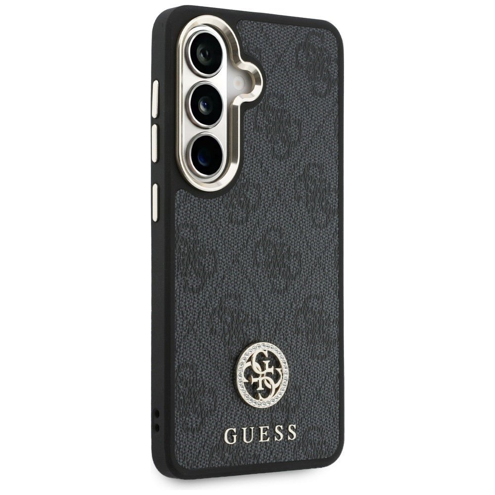 Guess Samsung Galaxy S26 - Θήκη με Επένδυση Συνθετικού Δέρματος και Λουράκι - 4G Big Rhinestone Triangle Strap MagSafe - Black