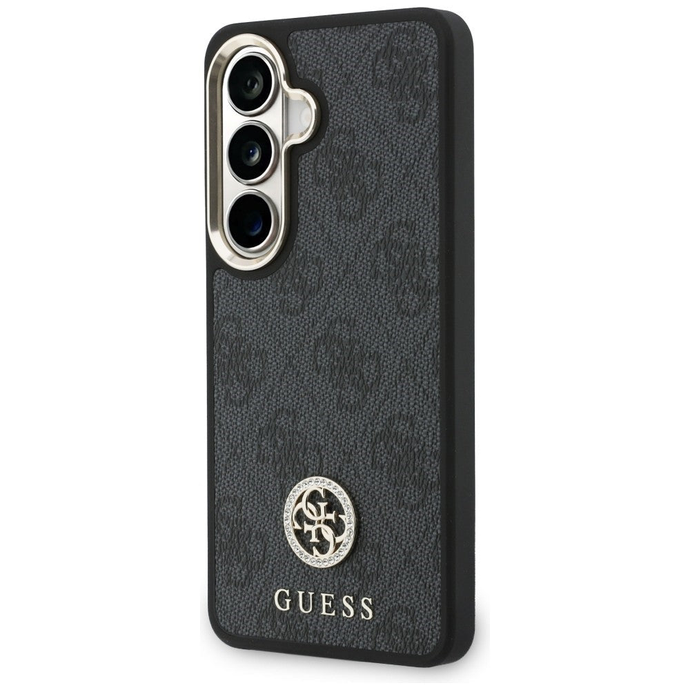 Guess Samsung Galaxy S26 - Θήκη με Επένδυση Συνθετικού Δέρματος και Λουράκι - 4G Big Rhinestone Triangle Strap MagSafe - Black