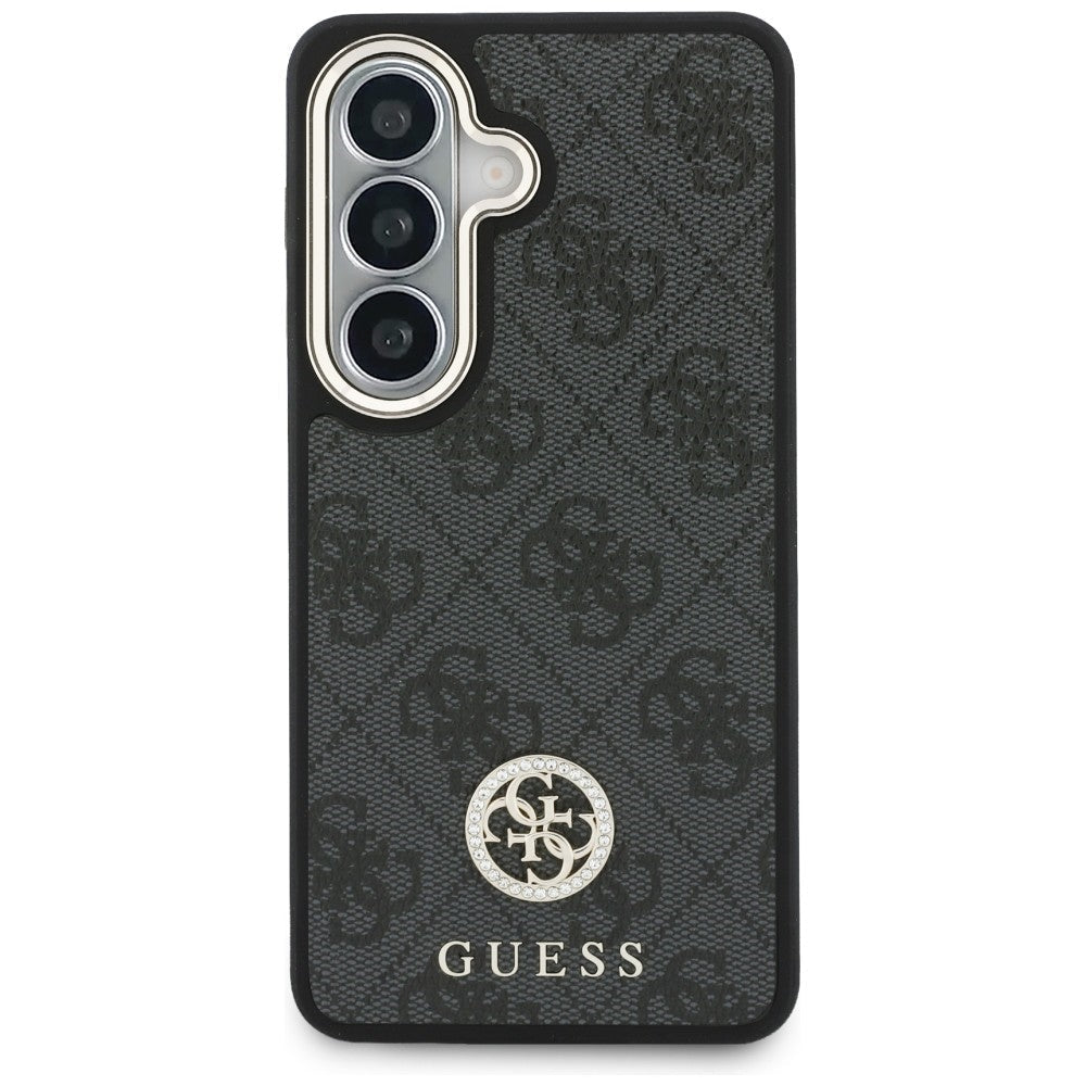 Guess Samsung Galaxy S26 - Θήκη με Επένδυση Συνθετικού Δέρματος και Λουράκι - 4G Big Rhinestone Triangle Strap MagSafe - Black
