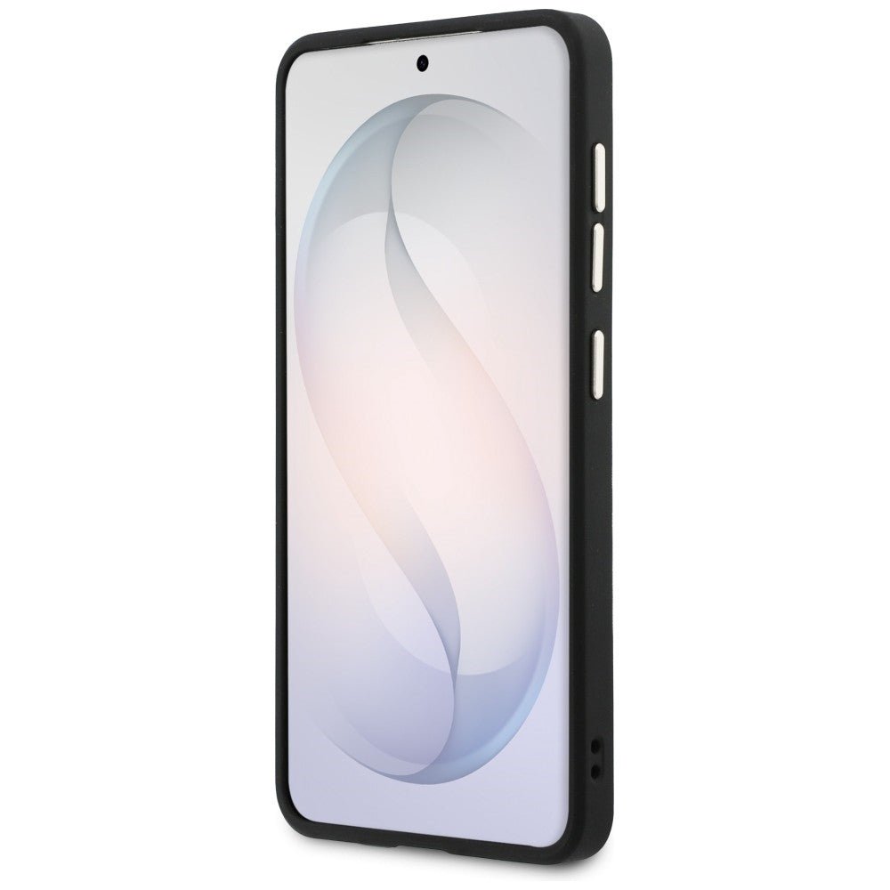 Guess Samsung Galaxy S26 - Θήκη με Επένδυση Συνθετικού Δέρματος και Λουράκι - 4G Big Rhinestone Triangle Strap MagSafe - Black