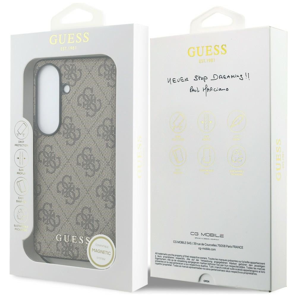 Guess Samsung Galaxy S26 - Θήκη με Επένδυση Συνθετικού Δέρματος και MagSafe - 4G Classic Logo Charm MagSafe - Brown