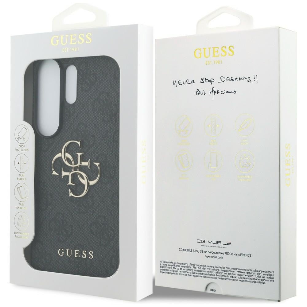 Guess Samsung Galaxy S26 Ultra - Σκληρή Θήκη με Πλαίσιο Σιλικόνης και Επένδυση Συνθετικού Δέρματος - 4G Big Metal Logo - Black