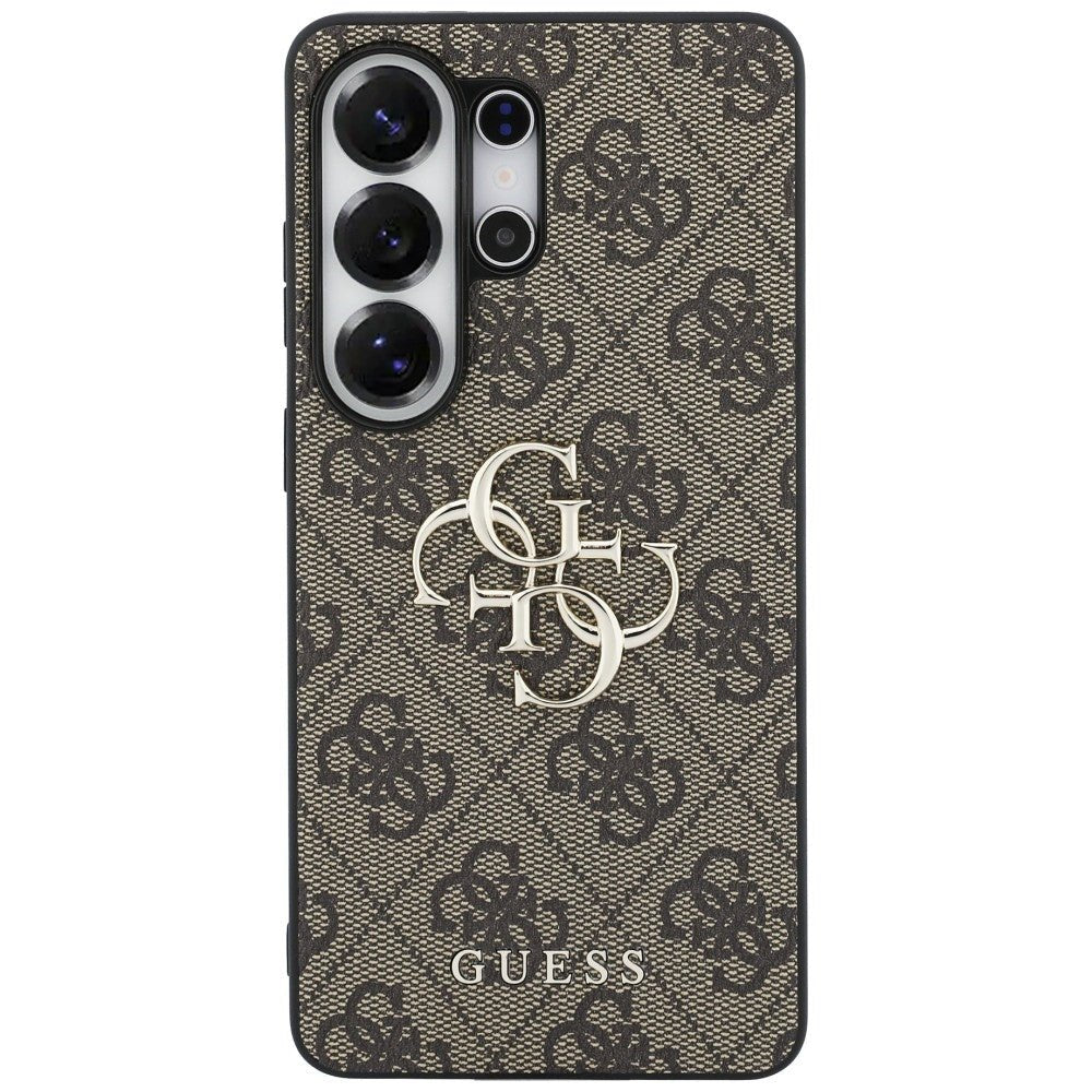 Guess Samsung Galaxy S26 Ultra - Σκληρή Θήκη με Πλαίσιο Σιλικόνης και Επένδυση Συνθετικού Δέρματος - 4G Big Metal Logo - Brown