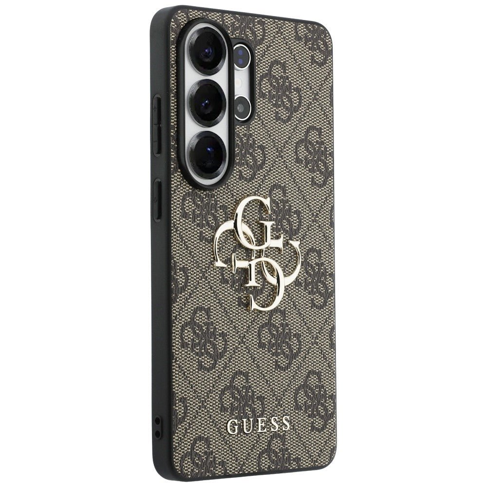 Guess Samsung Galaxy S26 Ultra - Σκληρή Θήκη με Πλαίσιο Σιλικόνης και Επένδυση Συνθετικού Δέρματος - 4G Big Metal Logo - Brown