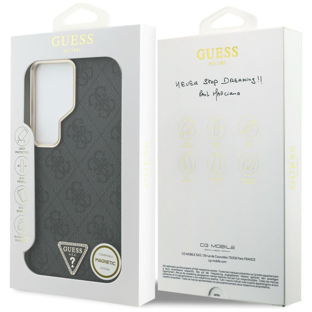 Guess Samsung Galaxy S26 Ultra - Σκληρή Θήκη με Επένδυση Συνθετικού Δέρματος - 4G Triangle Logo MagSafe - Black