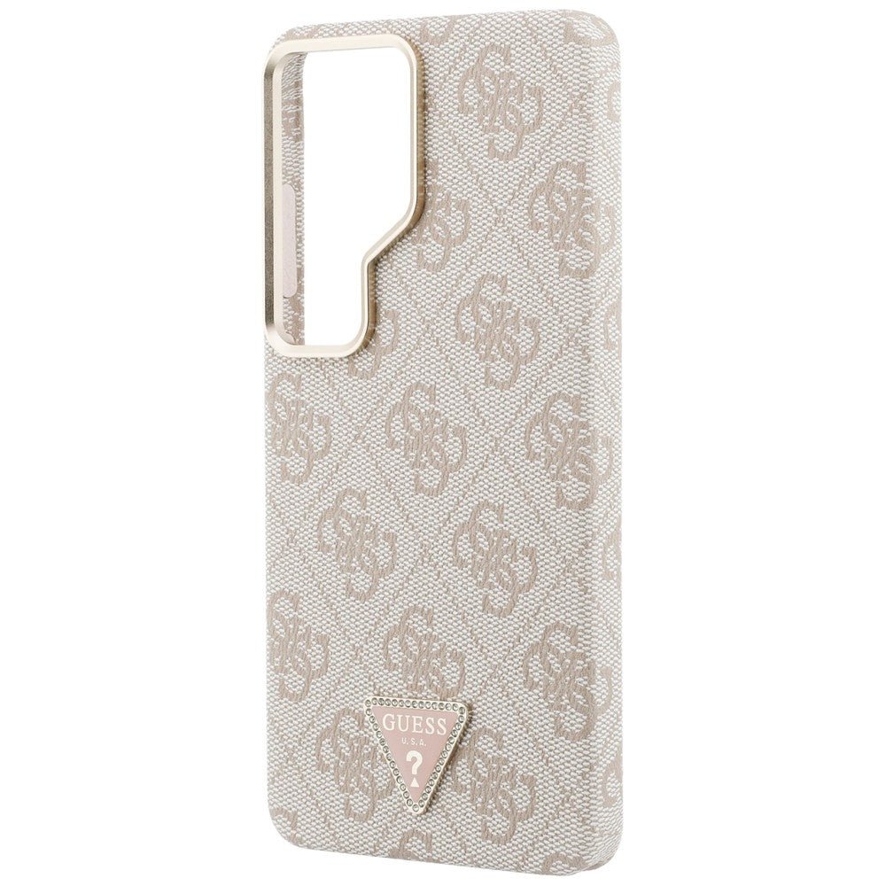 Guess Samsung Galaxy S26 Ultra - Σκληρή Θήκη με Επένδυση Συνθετικού Δέρματος - 4G Triangle Logo MagSafe - Pink