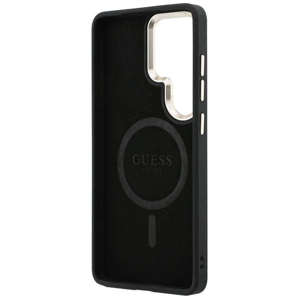 Guess Samsung Galaxy S26 Ultra - Σκληρή Θήκη με Πλαίσιο Σιλικόνης και MagSafe - 4G Embossed Ring - Black