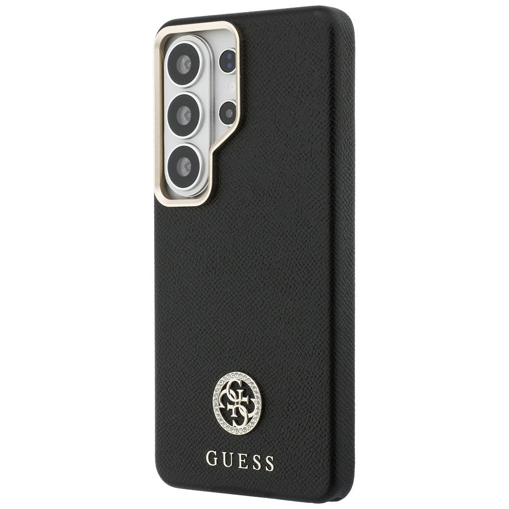 Guess Samsung Galaxy S26 Ultra - Σκληρή Θήκη με Πλαίσιο Σιλικόνης - Rhinestone Round Logo MagSafe - Black
