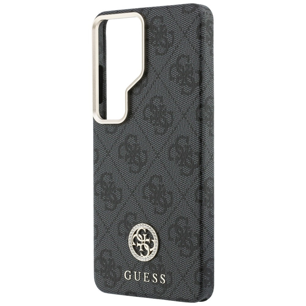 Guess Samsung Galaxy S26 Ultra - Σκληρή Θήκη με Πλαίσιο Σιλικόνης - Rhinestone Round Logo MagSafe - Black