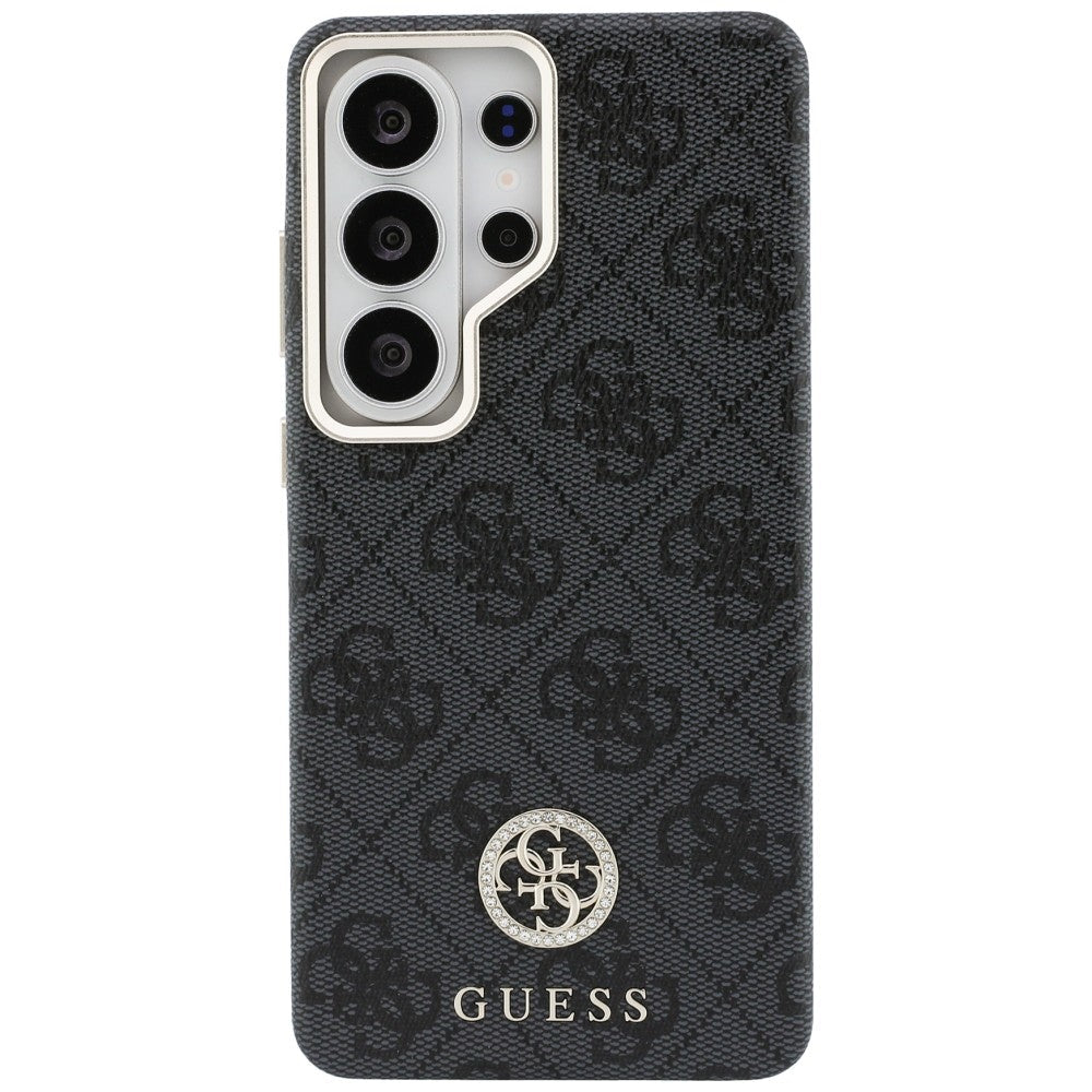 Guess Samsung Galaxy S26 Ultra - Σκληρή Θήκη με Πλαίσιο Σιλικόνης - Rhinestone Round Logo MagSafe - Black