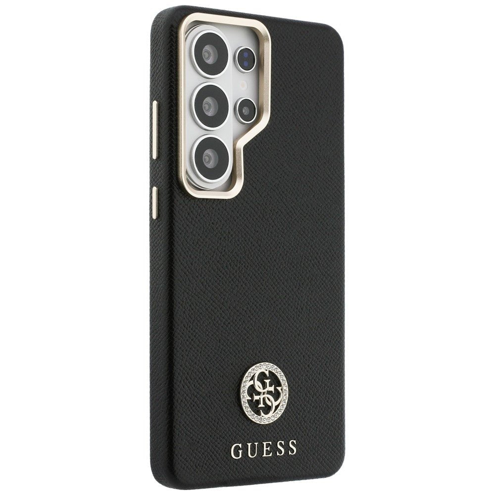 Guess Samsung Galaxy S26 Ultra - Σκληρή Θήκη με Πλαίσιο Σιλικόνης - Rhinestone Round Logo MagSafe - Black