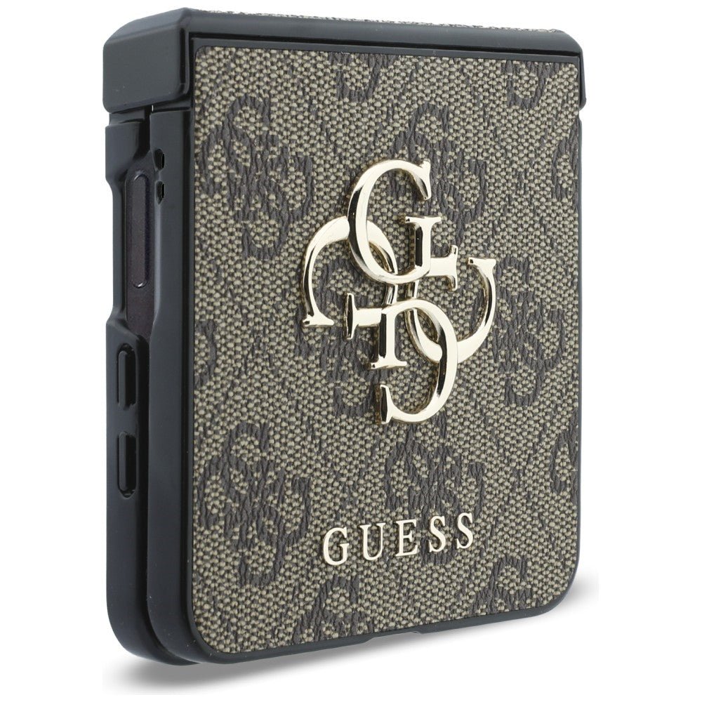 Guess Samsung Galaxy Z Flip8 - Σκληρή Θήκη με Επένδυση από Οικολογικό Δέρμα - Big 4G Logo - Brown