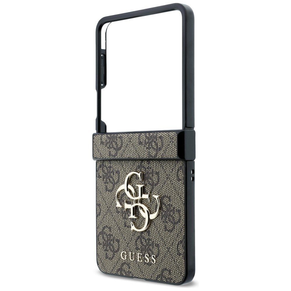 Guess Samsung Galaxy Z Flip8 - Σκληρή Θήκη με Επένδυση από Οικολογικό Δέρμα - Big 4G Logo - Brown