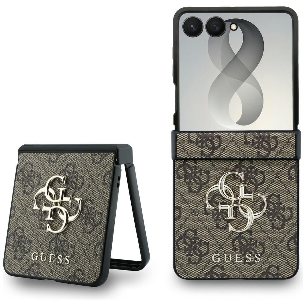 Guess Samsung Galaxy Z Flip8 - Σκληρή Θήκη με Επένδυση από Οικολογικό Δέρμα - Big 4G Logo - Brown