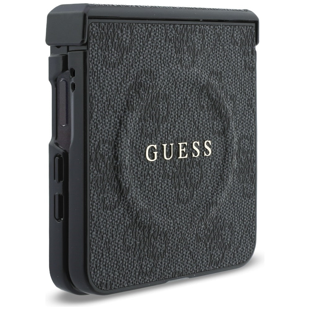Guess Samsung Galaxy Z Flip8 - Σκληρή Θήκη με Πλαίσιο Σιλικόνης και Επένδυση Συνθετικού Δέρματος - 4G Classic - Black
