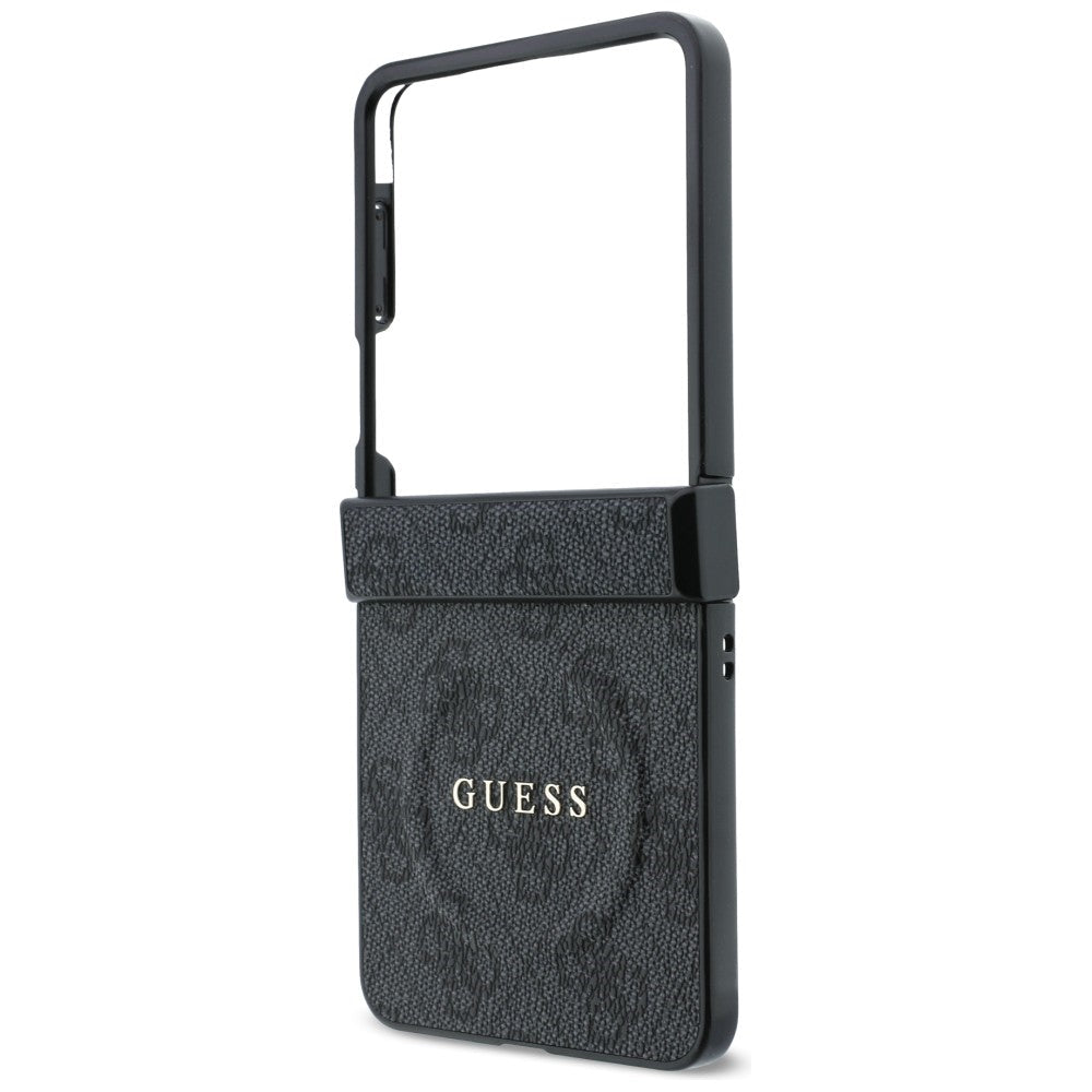 Guess Samsung Galaxy Z Flip8 - Σκληρή Θήκη με Πλαίσιο Σιλικόνης και Επένδυση Συνθετικού Δέρματος - 4G Classic - Black