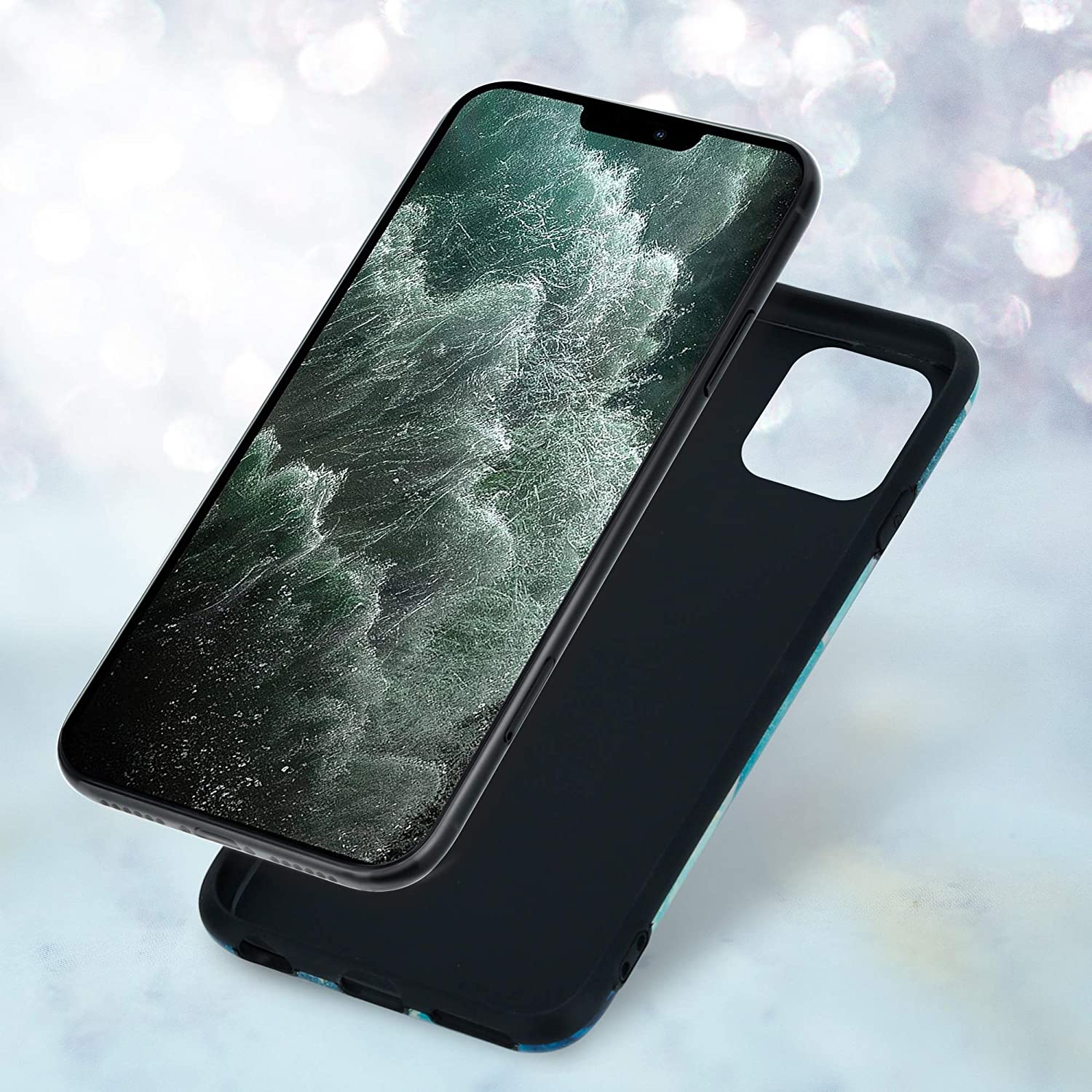 Cadorabo iPhone 12 Pro Max Θήκη Σιλικόνης TPU - Design Marble No.13 Mosaic Pattern - Blue Wave