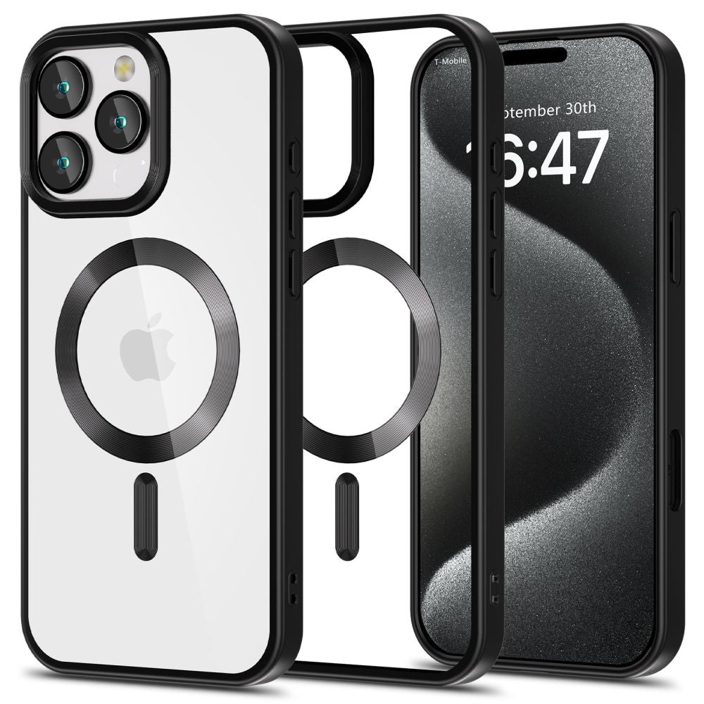 Tech-Protect iPhone 16 Pro Max MagFlex Θήκη Σιλικόνης TPU με MagSafe - Διάφανη / Satin Black
