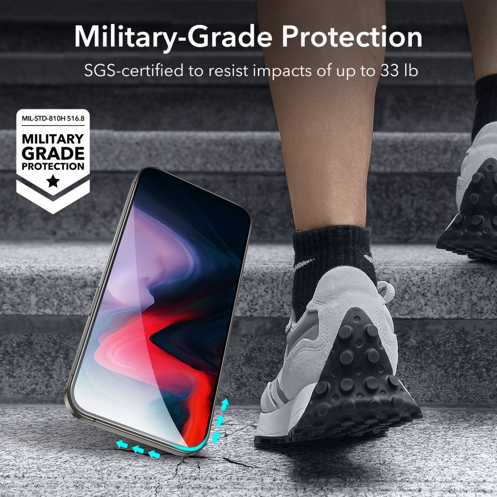 ESR iPhone 15 Pro Full Screen Tempered Glass 9H Αντιχαρακτικό Γυαλί Οθόνης - 2 Τεμα΄χια - Black