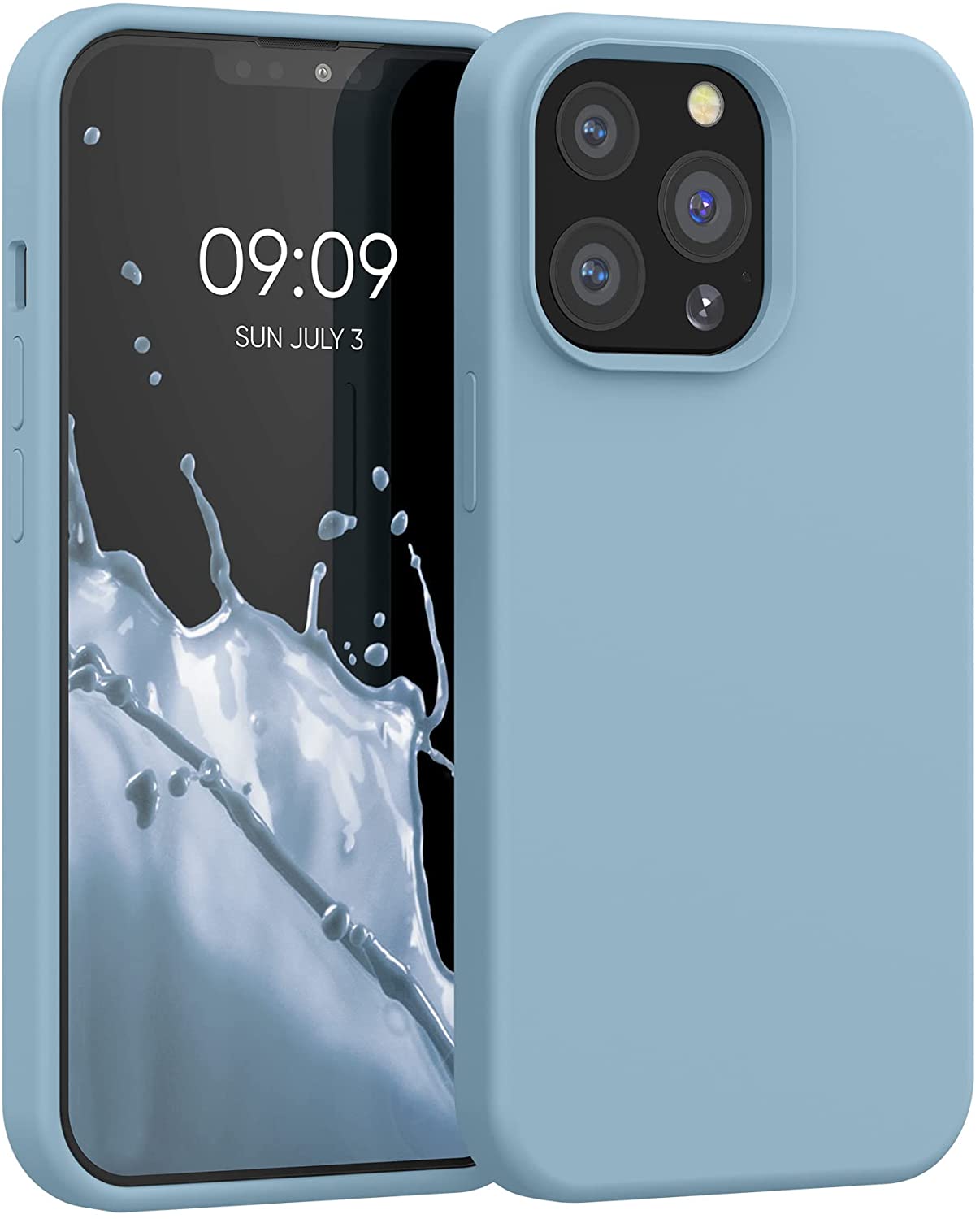 KW iPhone 13 Pro Θήκη Σιλικόνης Rubberized TPU - Stone Blue - 55880.206