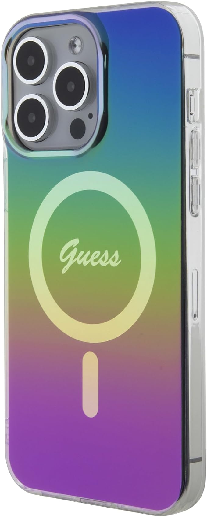 Guess iPhone 15 Pro IML Iridescent MagSafe Σκληρή Θήκη με Πλαίσιο Σιλικόνης και MagSafe - Rainbow - GUHMP15LHITSK