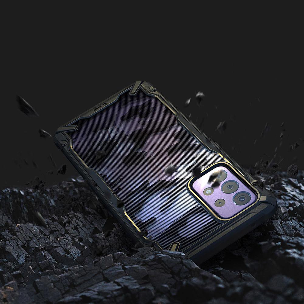 Ringke Samsung Galaxy A72 / A72 5G Fusion X Σκληρή Θήκη με Πλαίσιο Σιλικόνης - Black / Camo