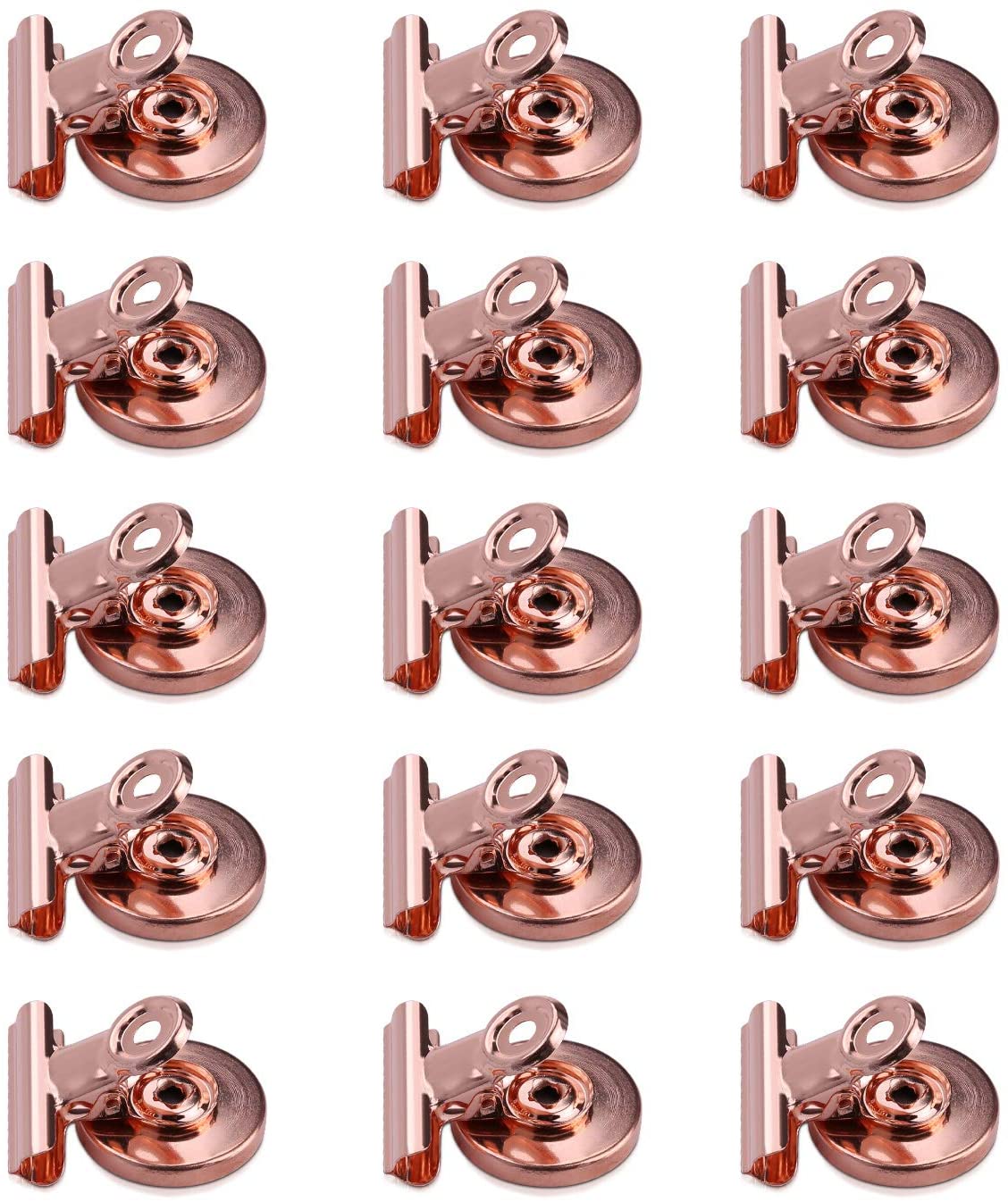 Navaris Μαγνητάκια για το Ψυγείο και για Πίνακα με Κλιπ - Σετ 15 τεμαχίων - Bronze - 48475.81.15