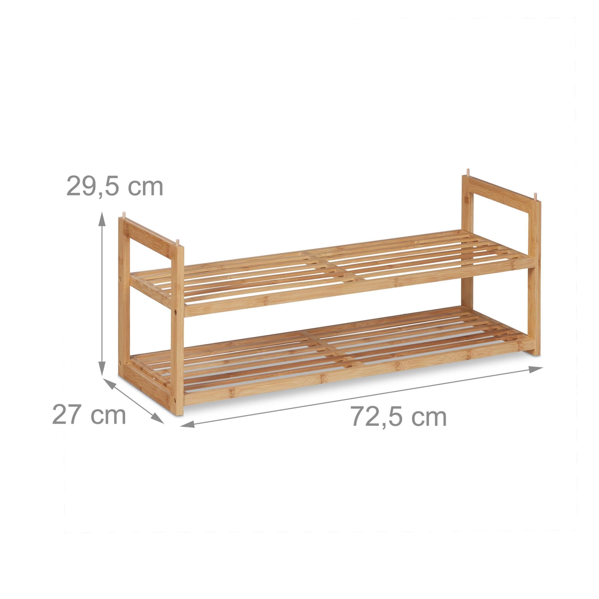Relaxdays Στοιβαζόμενη Παπουτσοθήκη από Μπαμπού - Natural - 4052025353674
