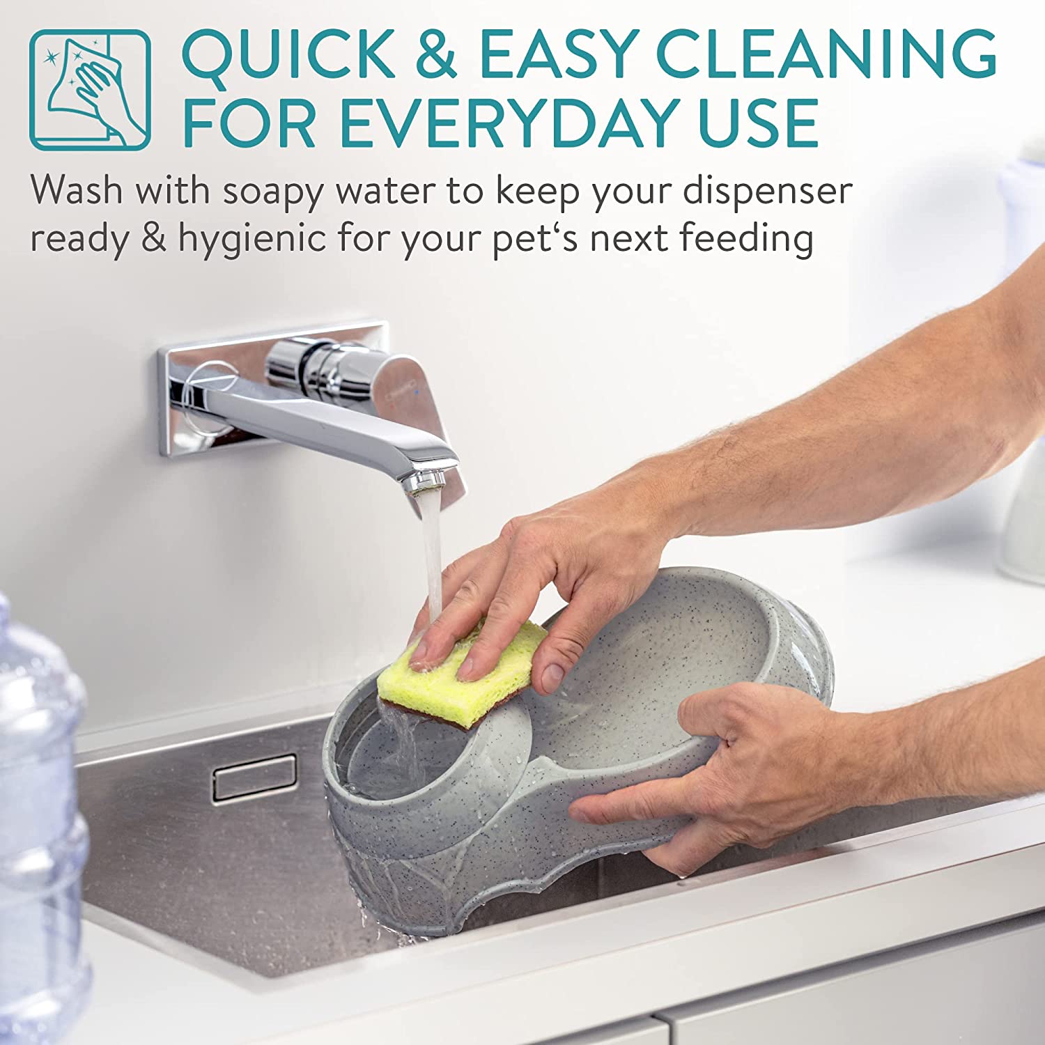 Navaris Automatic Food and Water Dispenser - Σετ με 2 Διανομείς Φαγητού και Νερού για Κατοικίδιο - 3.8L - Dark Grey - 48332.19