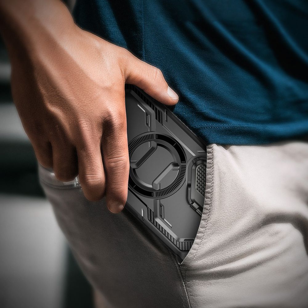 Supcase Samsung Galaxy S24 Ultra Armorbox Magsafe Σκληρή Θήκη με Προστασία Οθόνης και Κάλυμμα Κάμερας / Stand - Black