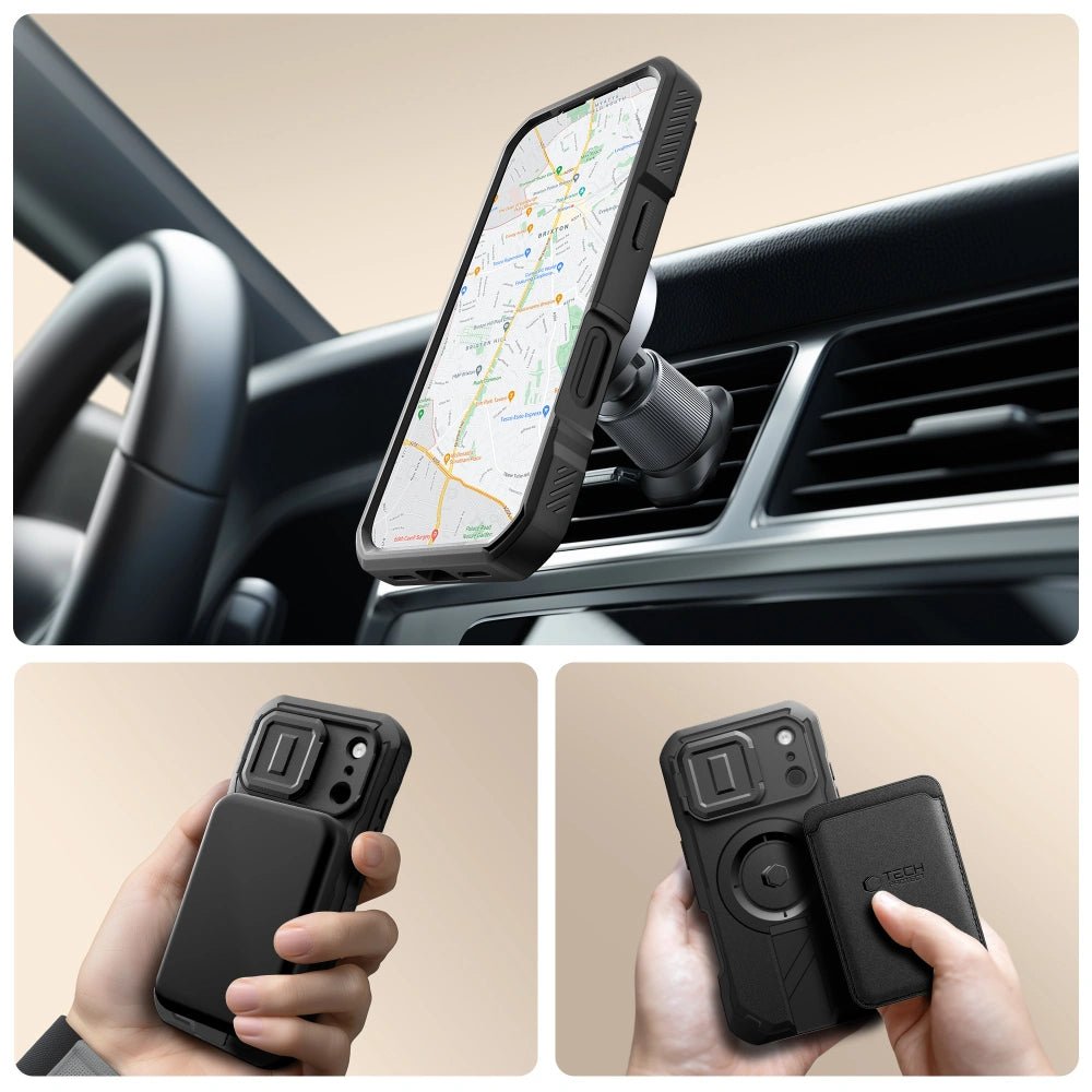 Tech - Protect iPhone 17 Pro Max - Kevlar MagSafe - Σκληρή Θήκη με Προστασία για την Οθόνη / την Κάμερα και Stand - Black