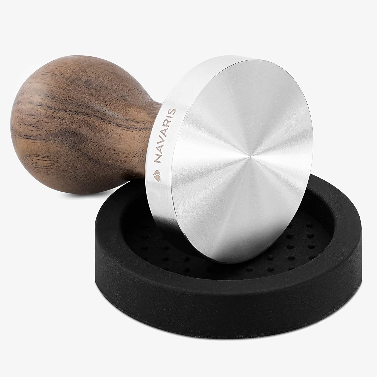 Navaris Espresso Tamper Πατητήρι για Καφέ Εσπρέσο από Ανοξείδωτο Χάλυβα με Ξύλινη Λαβή 58 mm - 51802.01.30