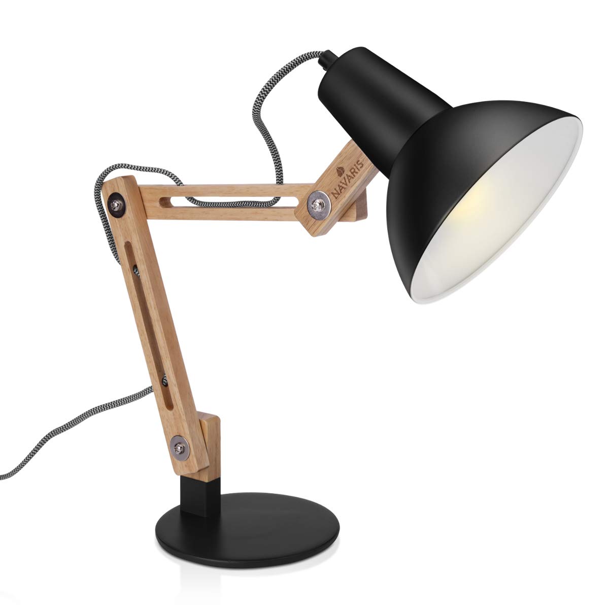 Navaris Wooden Desk Lamp Επιτραπέζιο Φωτιστικό από Ξύλο - Brown / Black - 49125.01