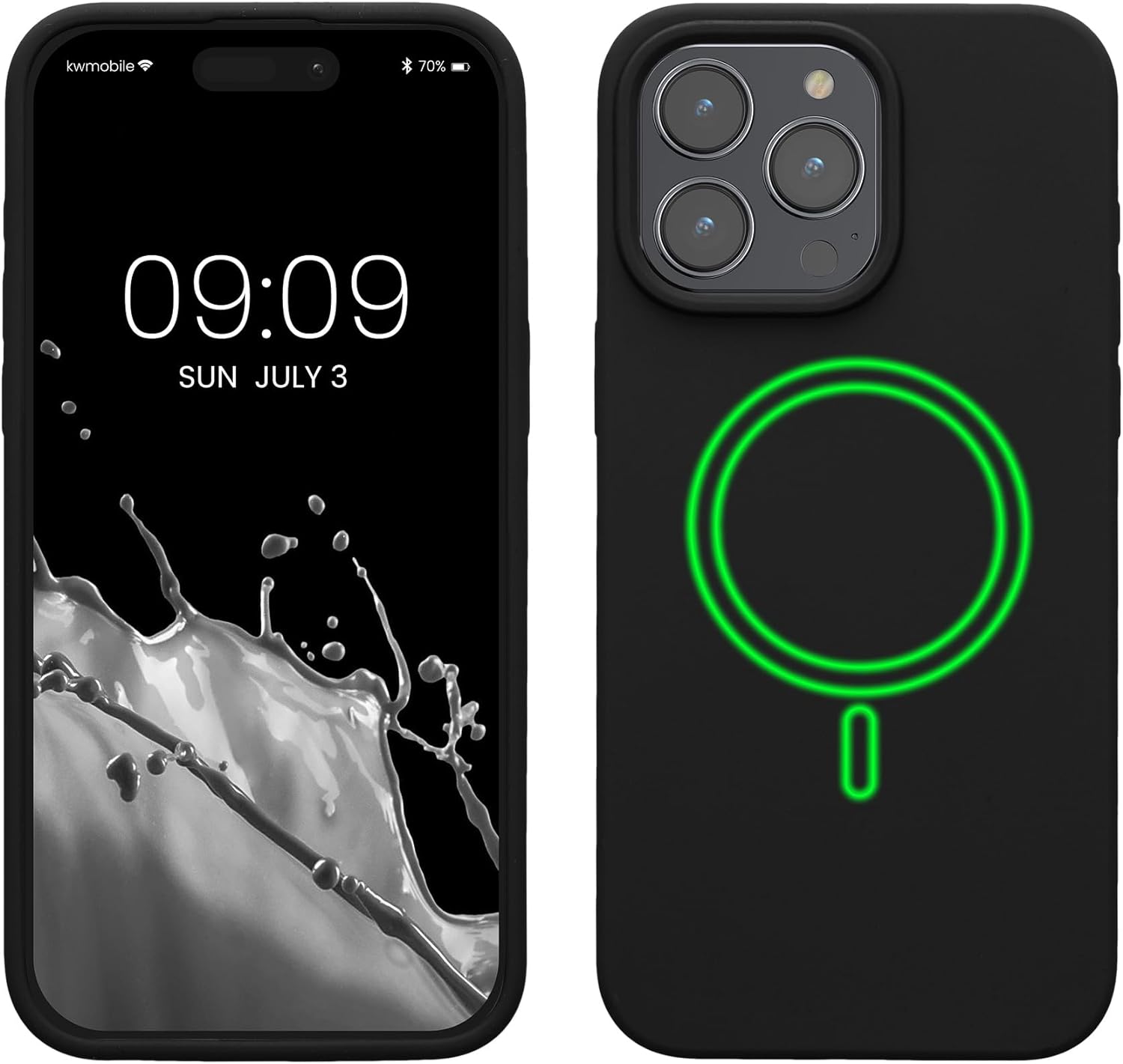 KW iPhone 15 Pro Max Θήκη Σιλικόνης Rubber TPU με MagSafe - Black