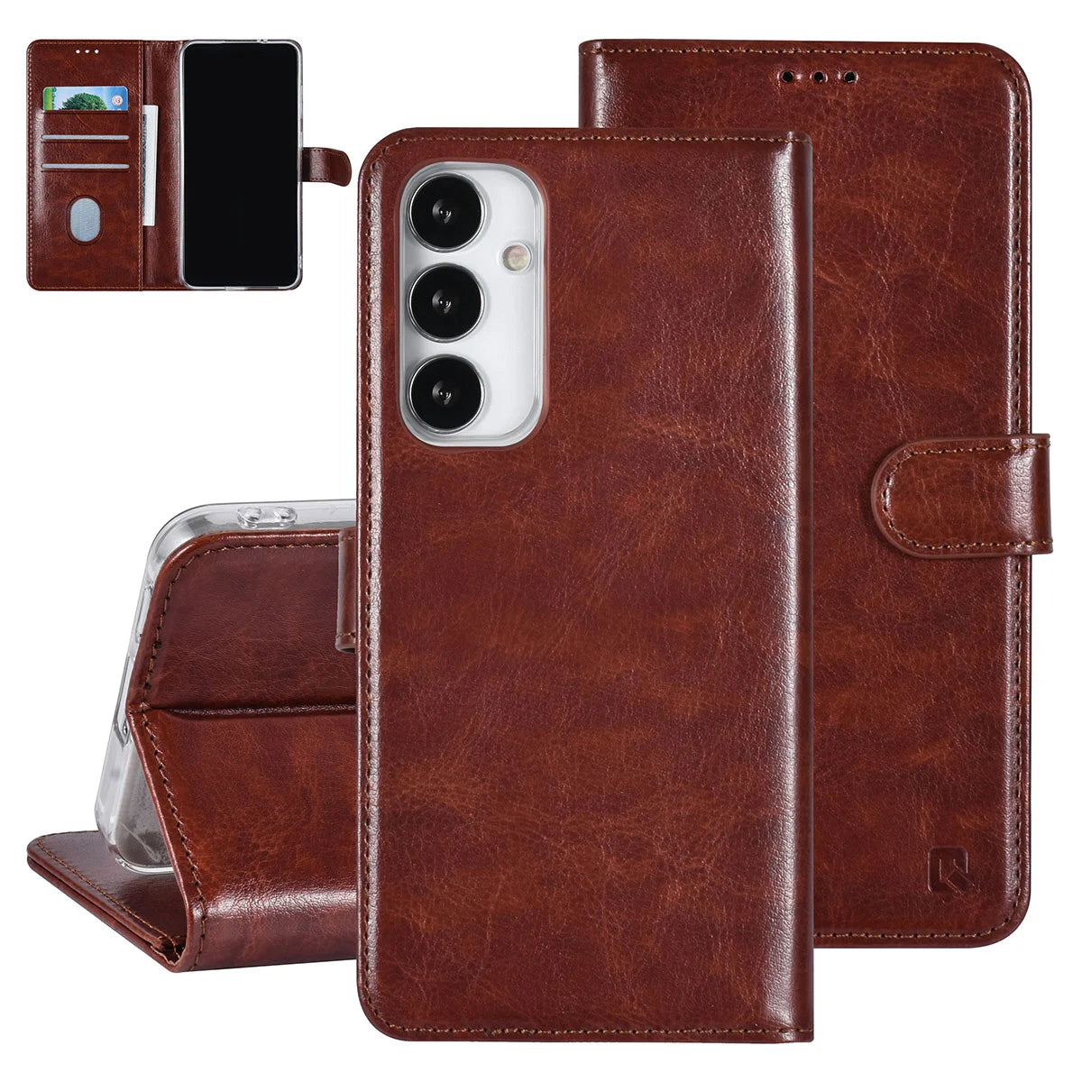 Tuniq Samsung Galaxy S23 FE - Θήκη Πορτοφόλι από Δερματίνη - Καφέ