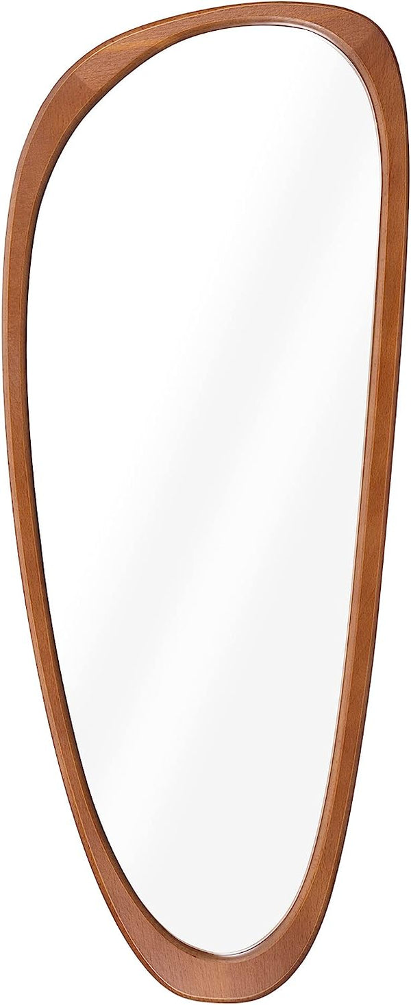 Navaris Ασύμμετρος Καθρέφτης Τοίχου με Ξύλινη Κορνίζα - 60 x 24,5 cm - Brown - 60353.01