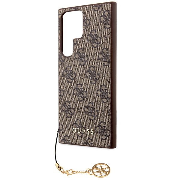 Guess Samsung Galaxy S23 Ultra - 4G Charms Collection Θήκη με Επένδυση Συνθετικού Δέρματος - Brown - GUHCS23LGF4GBR