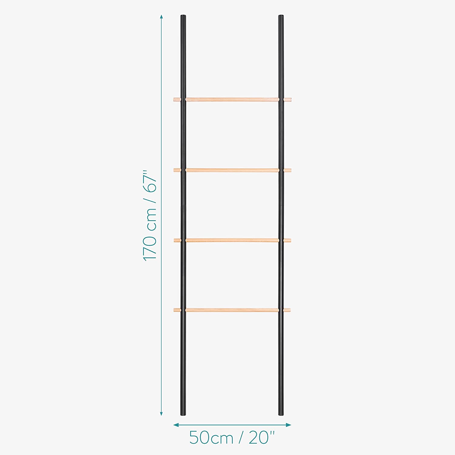 Navaris Σκάλα / Βάση Στήριξης για Πετσέτες από Σίδερο και Ξύλο - Black - 55219.01