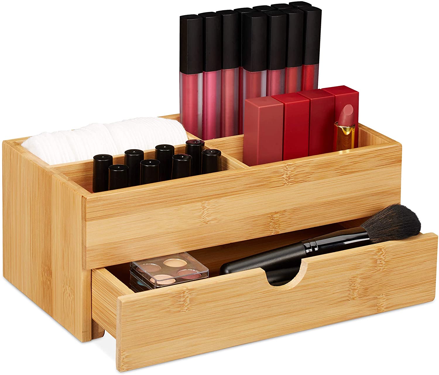 Relaxdays Βάση Αποθήκευσης και Οργάνωσης Καλλυντικών από Bamboo - Natural - 4052025261245