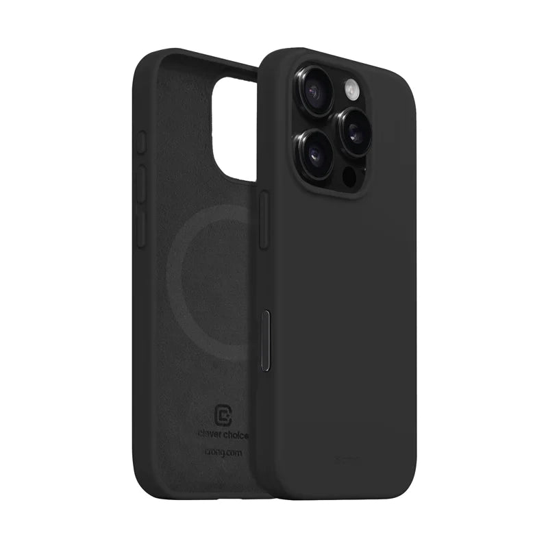 Crong iPhone 16 Pro Color Cover Magnetic - Θήκη Σιλικόνης με MagSafe - Black