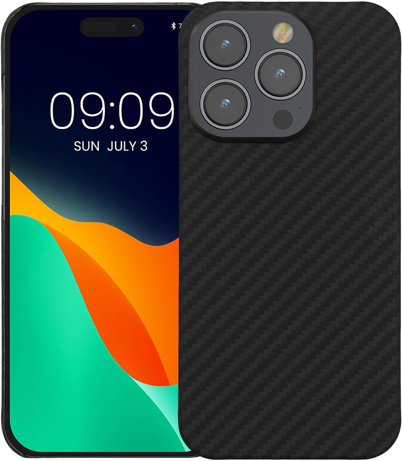 Kalibri iPhone 15 Pro Σκληρή Θήκη Aramid Fiber Body Armor - Black Matte - KLB000026EZ001C