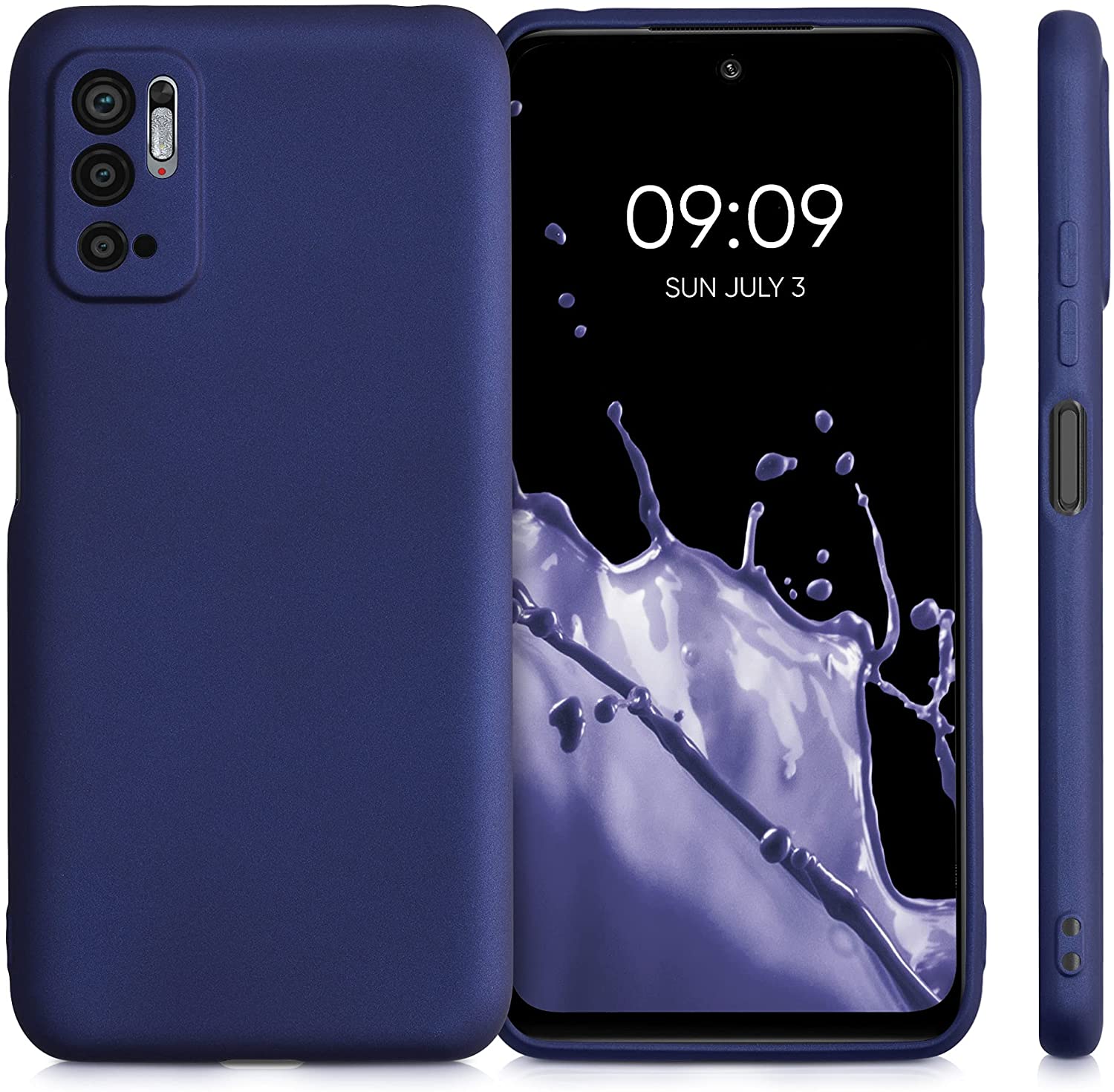 KW Xiaomi Redmi Note 10 5G / Poco M3 Pro 5G Θήκη Σιλικόνης TPU - Metallic Blue - 54949.64