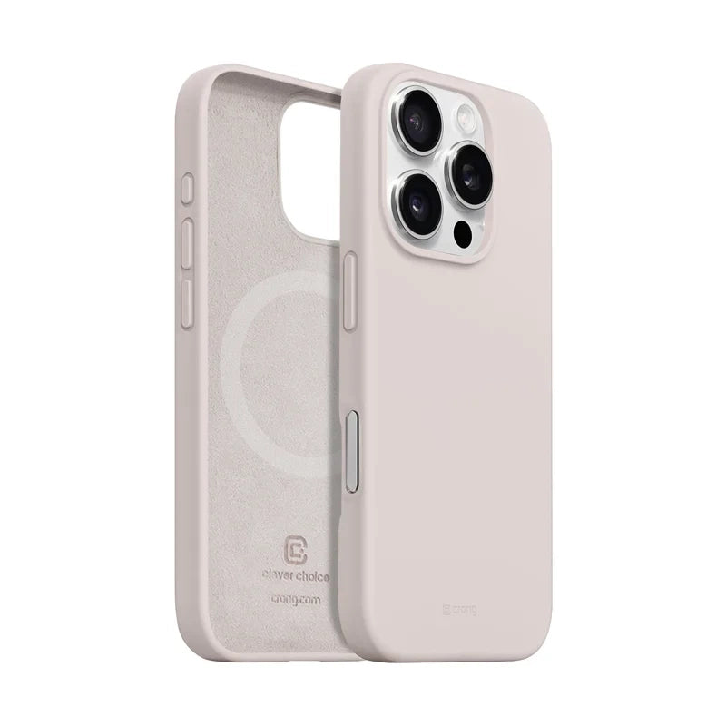Crong iPhone 16 Pro Color Cover Magnetic - Θήκη Σιλικόνης με MagSafe - Sandy Pink