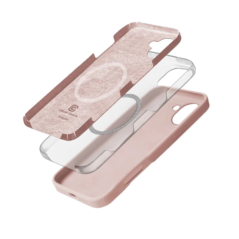 Crong iPhone 16 Color Cover Magnetic - Θήκη Σιλικόνης με MagSafe - Sandy Pink